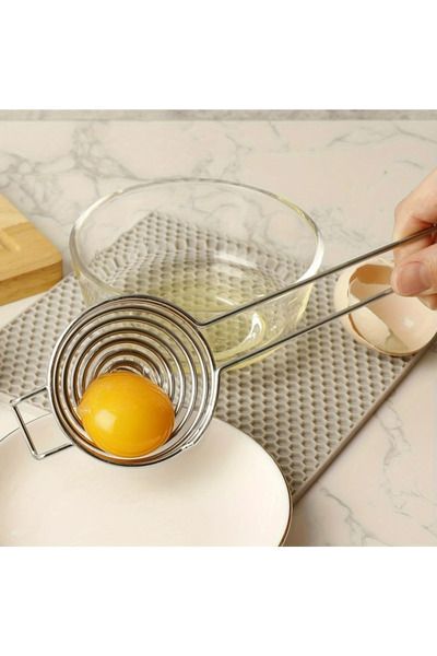 Choice فاصل صفار البيض من الفولاذ المقاوم للصدأ الفضي الممتاز - فاصل بياض البيض وصفاره بدون عناء مع فلتر