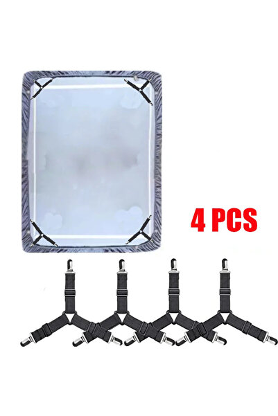 Choice A-black 4pcs Bed sheet anti slip fastener, tablecloth, sofa cushion, e...