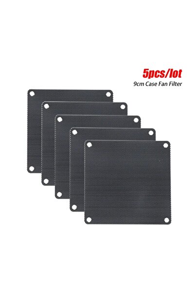 Choice 5PCS 9x9cm 5PCS 80mm 90mm 120mm 140mm Cuttable Black PVC PC Fan Dust Filter Dustproof Case Computer