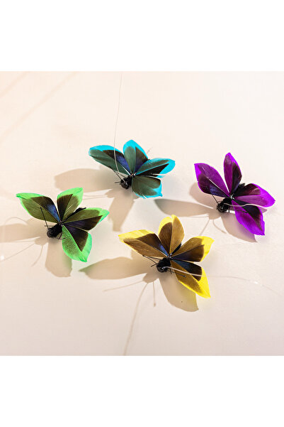 Choice 4 قطع من ريش الفراشة الاصطناعي للقطط، عصا تغيير الرؤوس، لعبة قطط أليفة