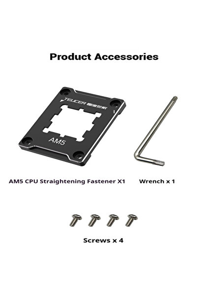 Choice إطار تصحيح انحناء وحدة المعالجة المركزية AM5-BK TEUCER AM5 مثبت من الألومنيوم للوحة الأم AMD