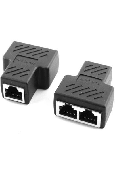 Choice موصل محول 8P8C أسود اللون، موصل شبكة RJ45، موصل إيثرنت 1 على 2 (اقترح ...