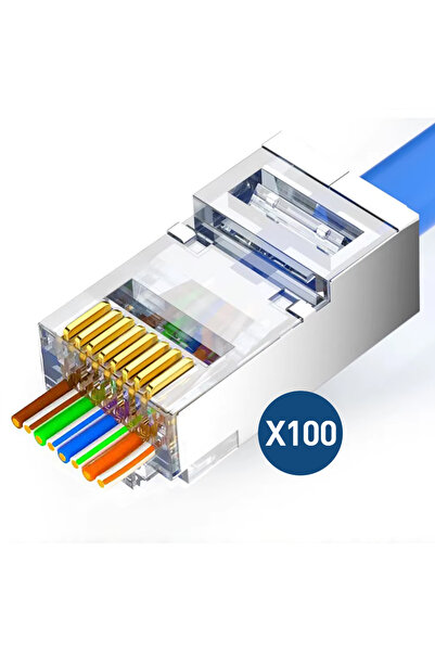 Choice 100 قطعة ZOERAX 50/100 قطعة موصلات مرور RJ45 CAT5 CAT6 محمية بفتحة 1.1 مم قابس معياري ذهبي