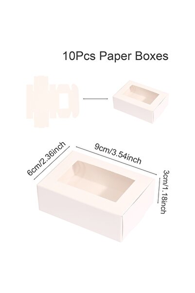 Choice 3x6x9 سم أبيض 10 قطع صناديق هدايا صغيرة، صندوق حلوى، صناديق هدايا زفاف...