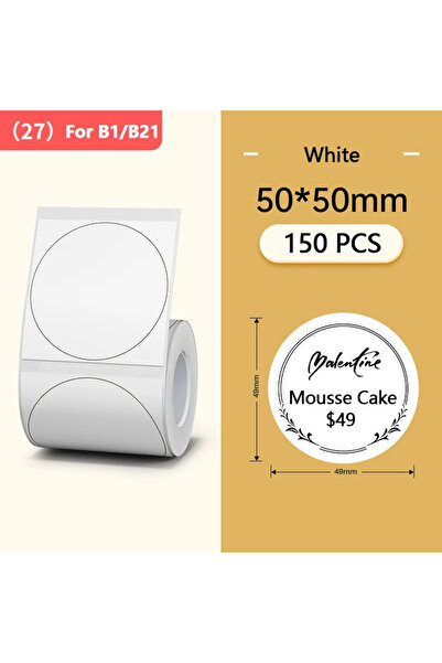 Choice3 White 5050 NIIMBOT Round Color B21/B203/B3S Label Machine Printing Paper Self-Adhesive Label Waterpr