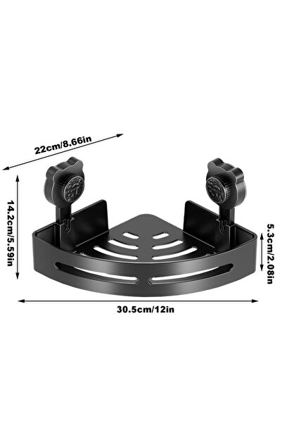 Choice رف تخزين بلاستيكي أسود غير مثقوب مثبت على الحائط مع حامل ثلاثي القوائم...