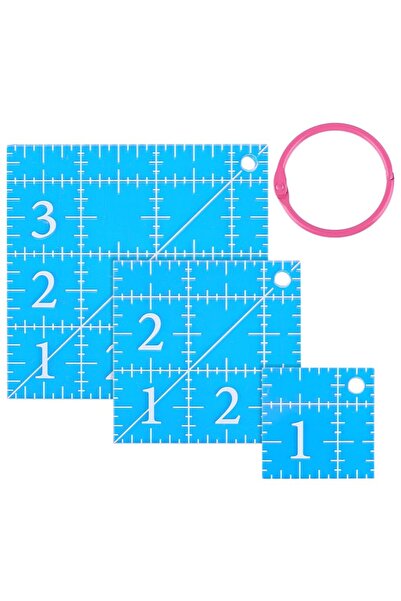 Choice AECH04-13228 3 قطع قالب أكريليك مربع لقص القماش (1.5 بوصة × 1.5 بوصة، 2.5 بوصة × 2.5 بوصة، 3.5 بوصة × 3.5 بوصة)