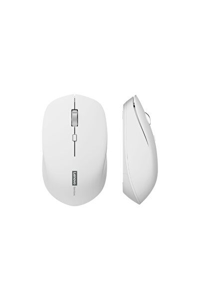 LENOVO WHITE Wireless Mouse, Business Office Silent Mouse, Ergonomic Design, Compatible with Multiple P...
