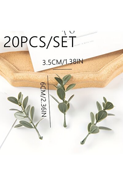 Choice 20 قطعة من أوراق الزيتون المزيفة باللون الأخضر العسكري لتزيين المنزل ا...