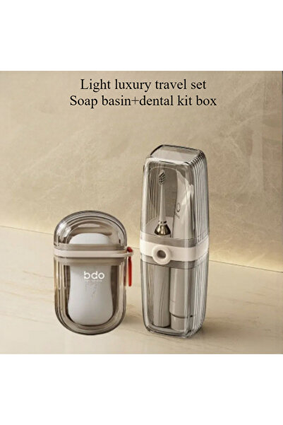 Choice مجموعة واحدة من صندوق الصابون المحمول للسفر ومجموعة حامل فرشاة الأسنان - بلاستيك متين، مثالي للتخييم