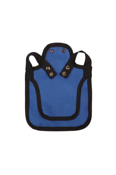 Choice سترة ظهر من الريش قابلة للتعديل باللون الأزرق مصنوعة من ريش الدجاج ومق...