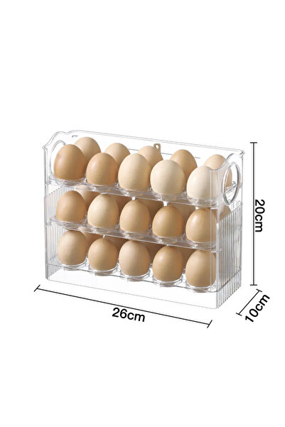 Choice صندوق تخزين بيض شفاف متعدد الطبقات جديد عالي السعة، حامل بيض على الباب الجانبي للثلاجة، قطعة واحدة