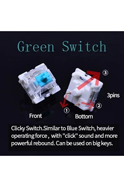 Choice 110pcs Clicky Green Outemu Mechanical Keyboard Switches 3Pin Dustproof Linear Tactile Clicky Silent
