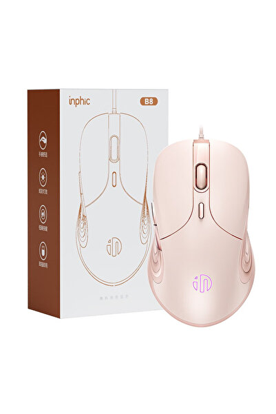 Choice ماوس سلكي B8 Inphic B8 مزود بـ 4 سرعات لضبط DPI، ماوس مكتب صامت بتأثير ضوء التنفس الملون