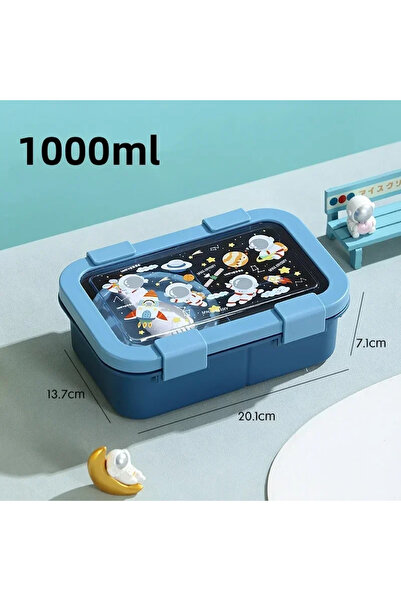 Choice صندوق بينتو محمول من الكرتون بسعة 1000/1350 مل من Blue-PP مع وعاء حساء...