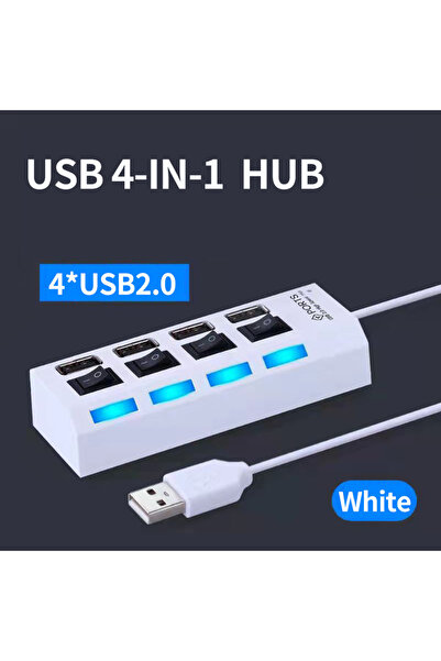 Choice 4 منافذ USB أبيض موزع USB منافذ متعددة موسع USB محول موزع مفتاح منفصل ...