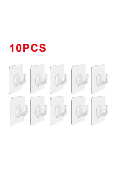 Choice 6 × 6 سم 10 قطع خطاف ذاتي اللصق قوي لاصق إطار الصورة مسامير خطافات جدار شفافة بدون درزات