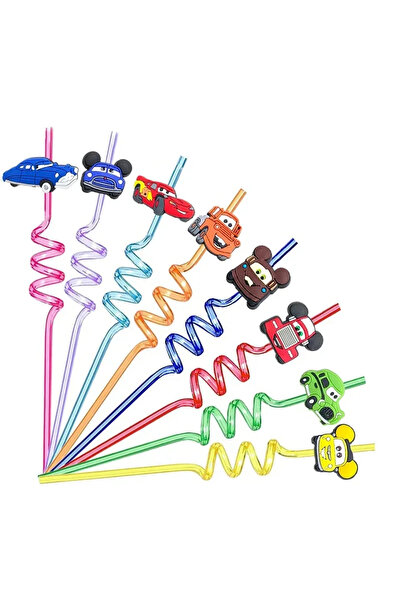 Miniso 6 قطع أخرى من القش لتزيين حفلات أعياد الميلاد على شكل سيارة لايتنينج م...