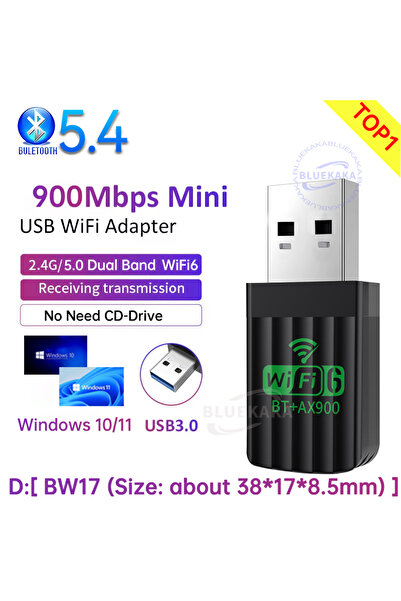 Choice بطاقة شبكة D 2IN1 WIFI6 BT5.4 2IN1 بدون برنامج تشغيل WiFi6 Bluetooth 5...
