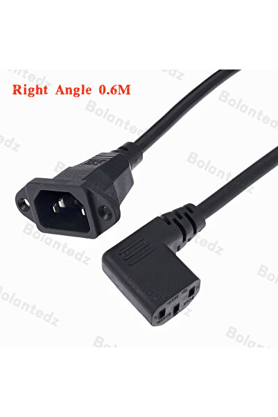 Choice سلك تمديد بزاوية قائمة 0.6 متر Bolantedz IEC320 C14 إلى C13 يمين يسار ...