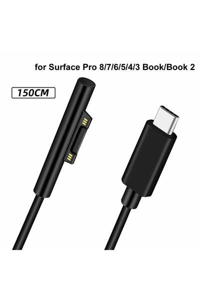 Choice 150CM PVC Cable 15V 3A 65W Type C Power Supply Charger USB C PD Charging Cable for Microsoft Surface
