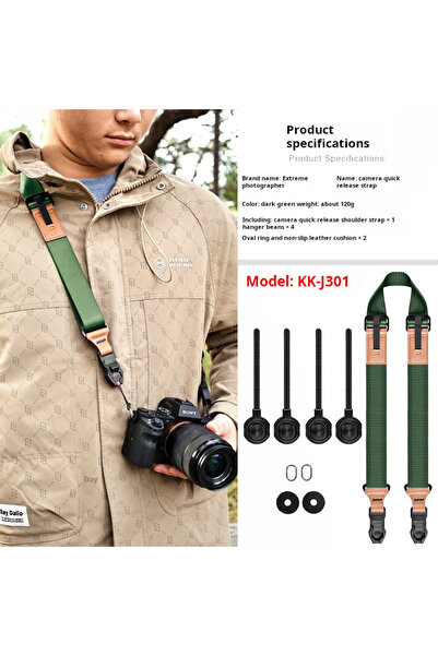 Choice حزام كاميرا KK-J301 مناسب لكاميرات كانون ونيكون وفوجي ولايكا وحزام كتف...