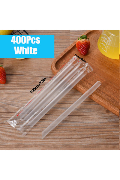 Choice 400 قطعة (11 مم) بيضاء 50/100/400 قطعة ماصات ميلك شيك كبيرة ماصات شرب ...