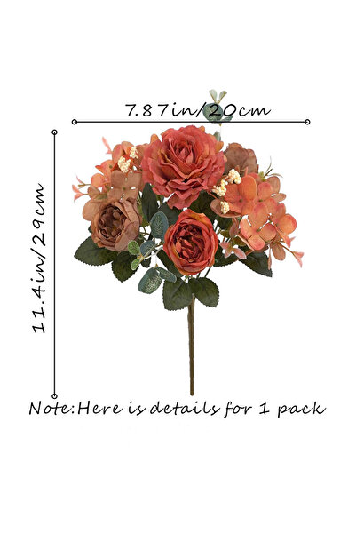 Choice 20X29cm Orange Fall Decoration Artificial Flowers Fake Peony Silk Flow...