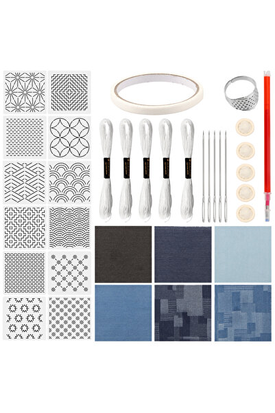 Choice1 Type 1 12Pcs Sashiko Stencils Quilting Templates Set Reusable PET Tra...