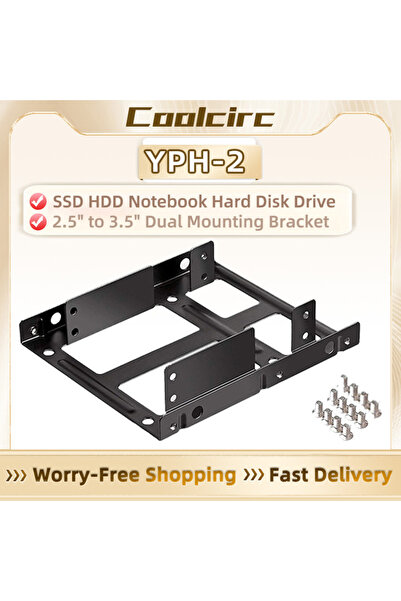 Choice حامل تثبيت معدني مزدوج لمحرك الأقراص الصلبة COOLCIRC مقاس 2.5 بوصة إلى 3.5 بوصة - 2 × 2.5 بوصة إلى 3.5 بوصة HDD / SSD Mount...