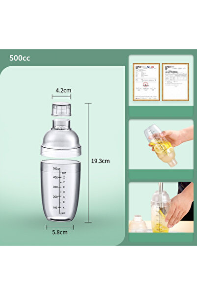 Choice كوب رجّ كوكتيل مارتيني يدوي من الراتينج 500 مل مع ميزان، 350 مل/500 مل...