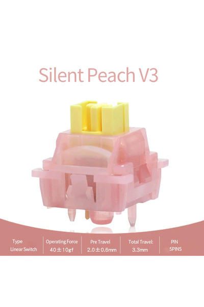 GGBEE 90pcs Silent Peach V3 Outemu Lubed Silent V3 Switches Silent Peach/Lemon V3 Switch Mechanical Keyboa