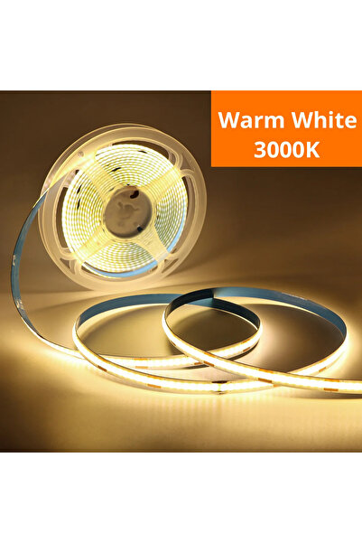 Choice شريط إضاءة LED COB أبيض دافئ بطول 5 أمتار و5 فولت RA90 مزود بمفتاح تحك...