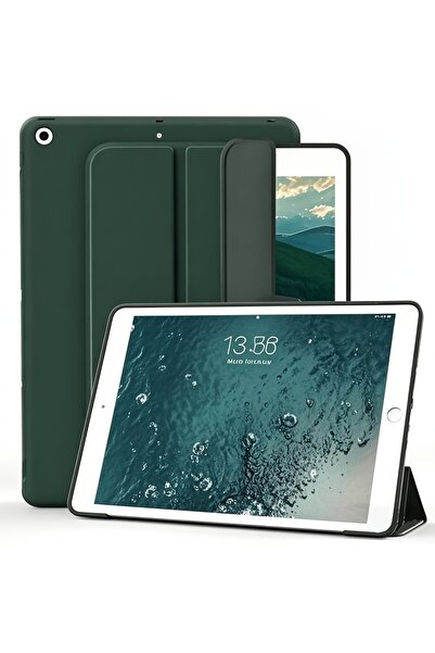 Choice غطاء ذكي قابل للطي مغناطيسي لجهاز iPad 10.2 باللون الأخضر الداكن لأجهز...