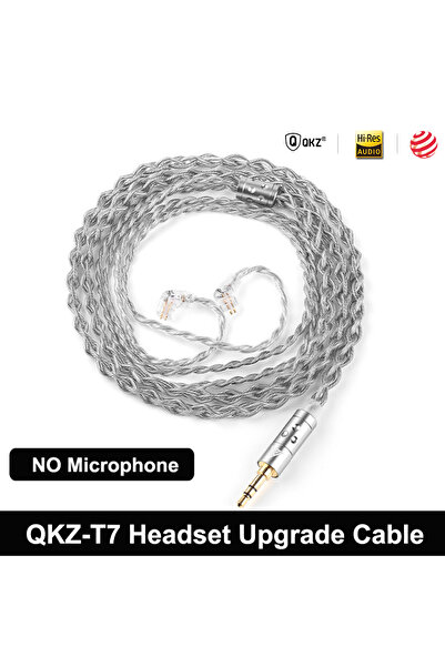 Choice كابل ترقية سماعة الأذن الأصلي QKZ T7 336 Core مطلي بالفضة بدون ميكروفو...