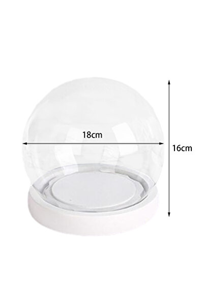 Choice حاوية قبة زجاجية صغيرة بقطر 18 سم، قبة زجاجية شفافة مع قاعدة، قبة زجاجية للفل