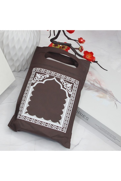Choice 58CMx108CM brown Muslim Portable Prayer Rug Travel Rainproof Fabric Pr...