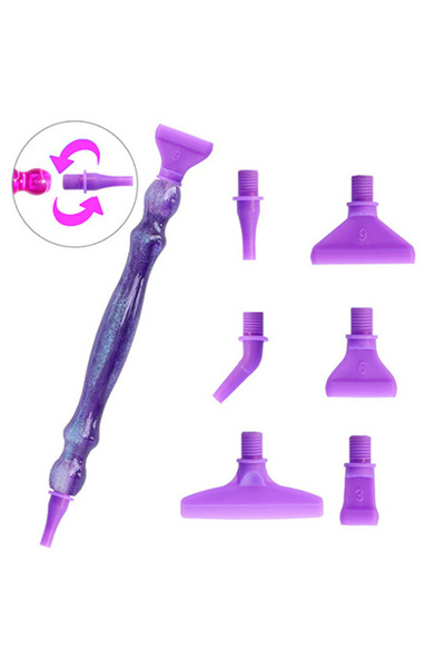 Choice1 أداة رسم الماس خماسية الأبعاد برأس بلاستيكي بنفسجي وقلم حفر برأس كريس...