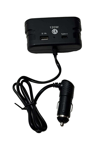 lumixauto 3-in-1 Car Adapter – 120 W Cigarette Lighter + USB/Type-C, Fast Charging 12 V