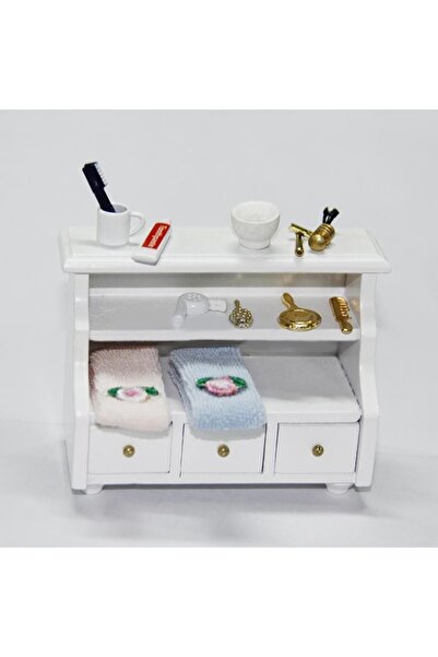 Choice white 1/12 Dollhouse Miniature Furniture Wooden Toilet Bathroom Shelf ...