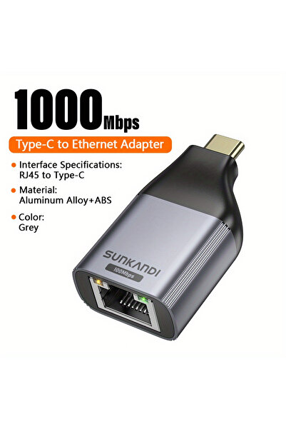 Choice محول SUNKANDI USB C إلى Ethernet بسرعة 1000 ميجابت في الثانية، ومنفذ G...