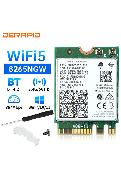 Choice 8265AC For Intel 8265 AC8265 8265NGW NGFF for M.2 867M Wifi Card WIFI Bluetooth-Compatoble 4.2 Netwo