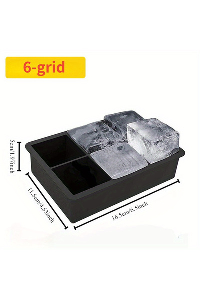 Choice1 قالب صينية ثلج كبيرة من السيليكون بدرجة الطعام مكون من 6 شبكات و4/6 ش...