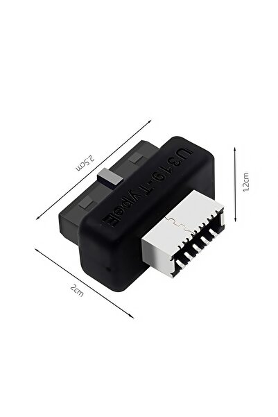 Choice Black USB 3.0 20-Pin to Type E Adapter - USB 3.1 Type C Front Panel He...
