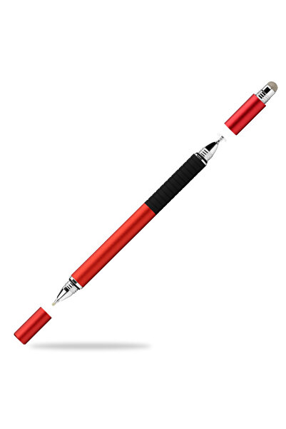 Choice Red 3 in 1 Multi-function Touch Screen Pen Universal High Precision Capacitive Fiber Fine Point Disc