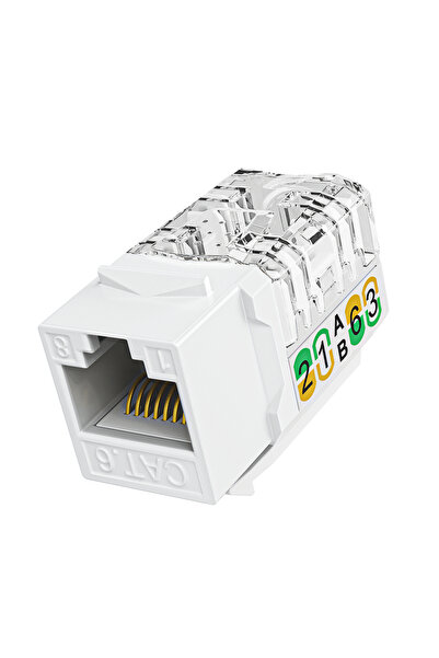 Choice 6PCS White ZoeRax RJ45 Cat6/5e Slim Profile Keystone Jack 90-Degree Ethernet Punch Down Keystone Jac