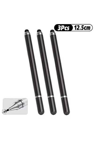 Choice 3 قطع أسود 2 في 1 قلم عالمي للأجهزة اللوحية والهواتف المحمولة وأجهزة A...