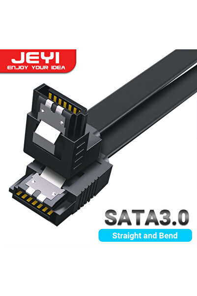 JEYI كابل SATA III 6Gbps منحني ومستقيم بطول 40 سم، كابل بيانات HDD SDD منحني ...