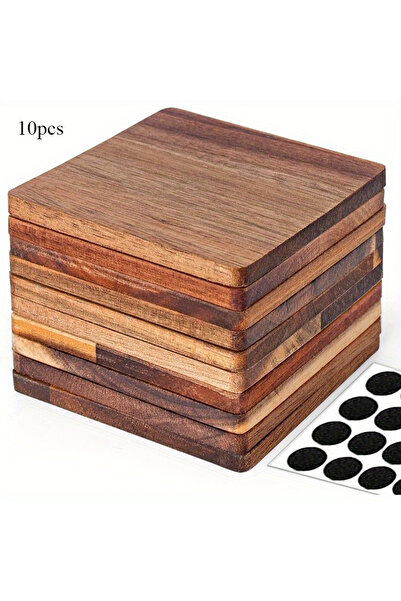 Choice 10-11 سم 12 مم أخرى 10 قطع من قواعد الأكواب الخشبية من خشب الأكاسيا، م...