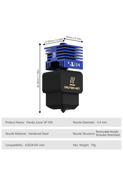 Choice1 2Set SF-H2D A1 A1 MINI BIGTREETECH Panda Juicer Hotend High Flow/Standard Flow With 0.4mm Hardened S